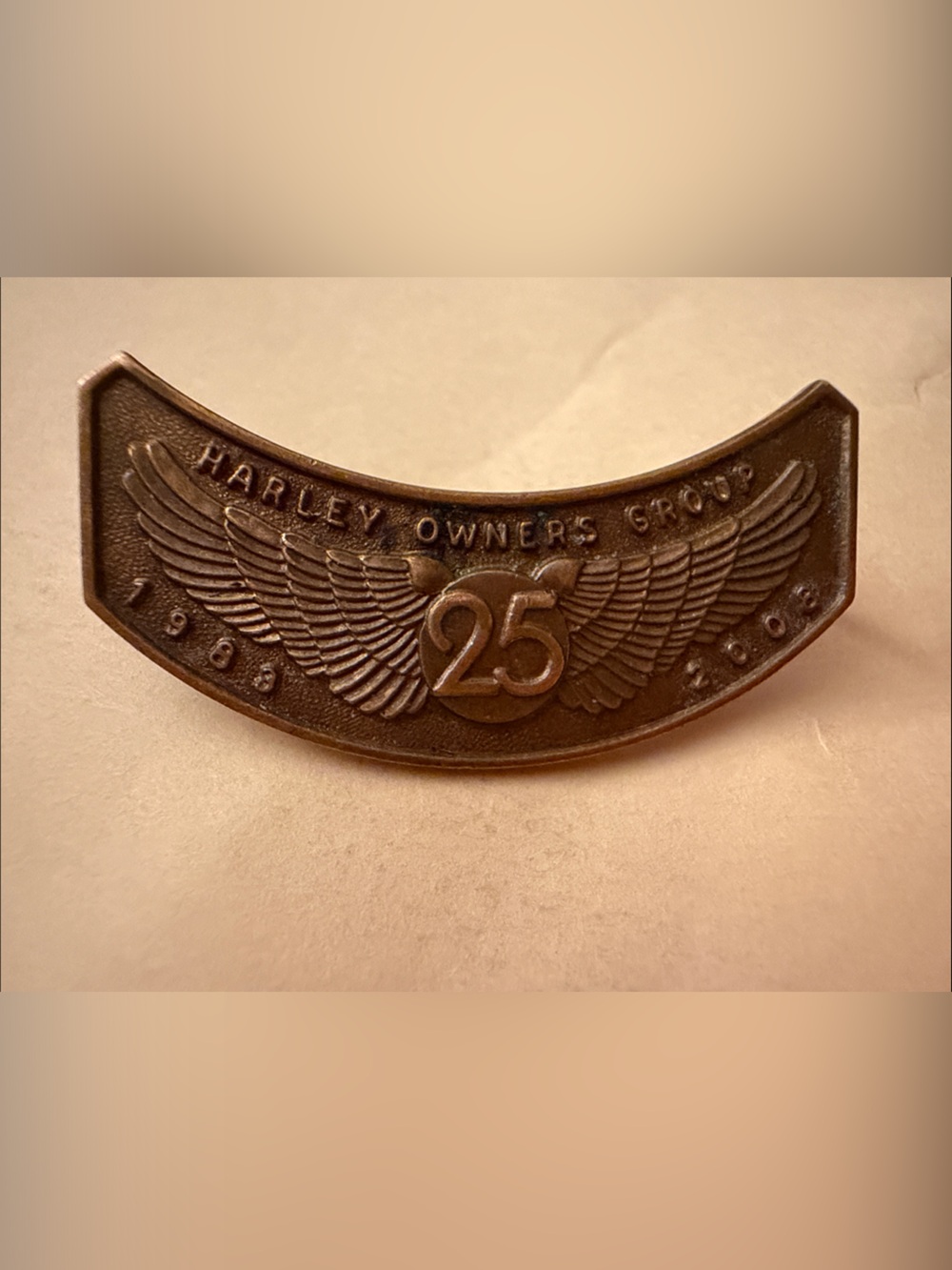 Harley-Davidson Bronze Winged 25th Anniversary Wall Hook